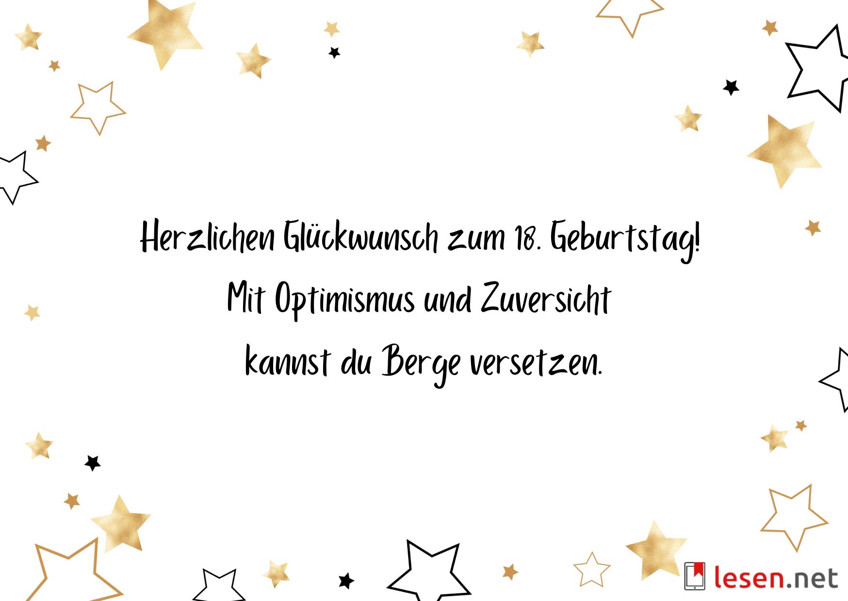 Herzlichen Glückwunsch zum 18. Geburtstag