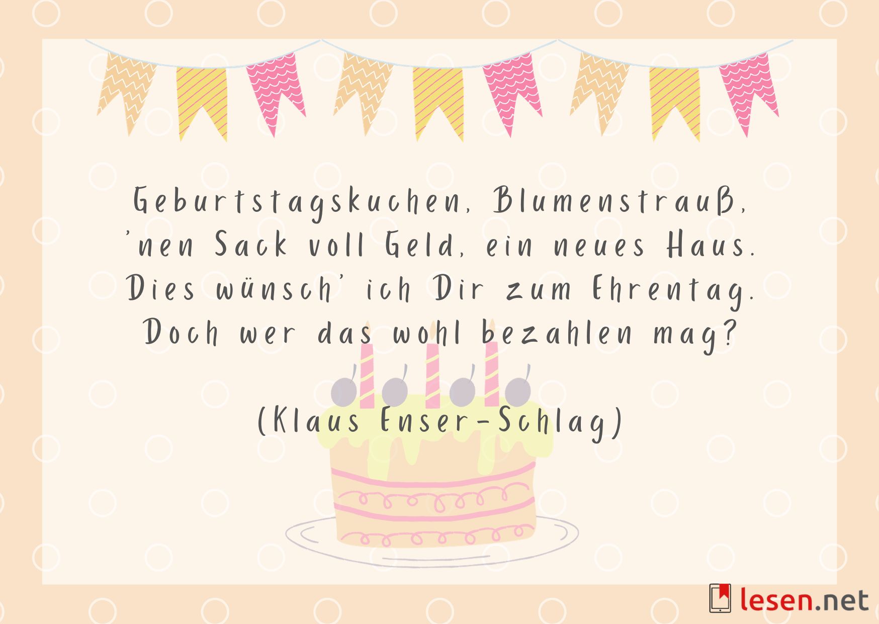 Geburtstagskuchen, Blumenstrauß’nen Sack voll