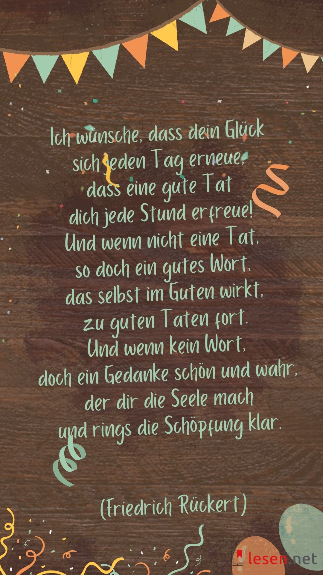 Ich wünsche, dass dein Glück