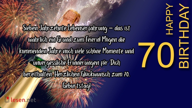Glückwünsche zum 70. Geburtstag Gratulationen und Bilder