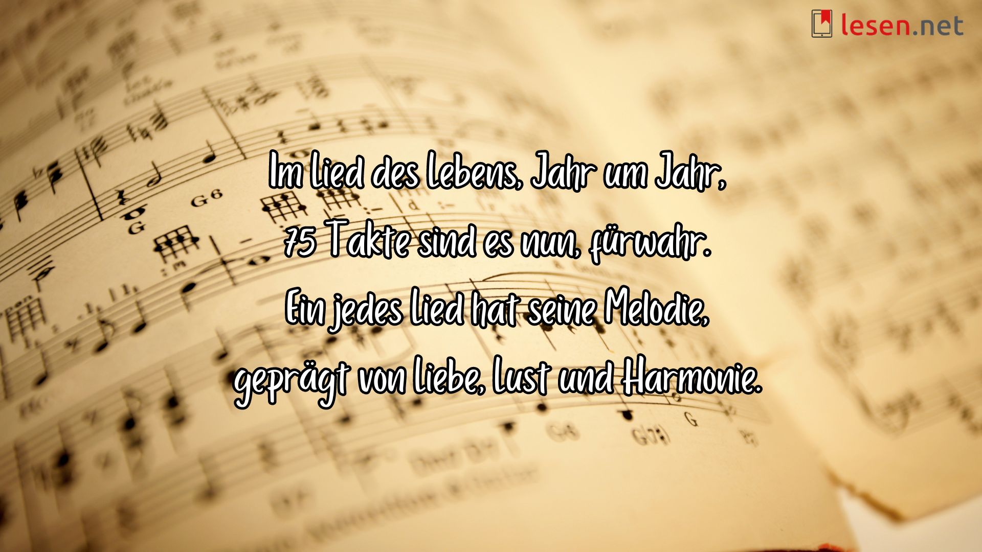 Im Lied des Lebens, Jahr um Jahr...