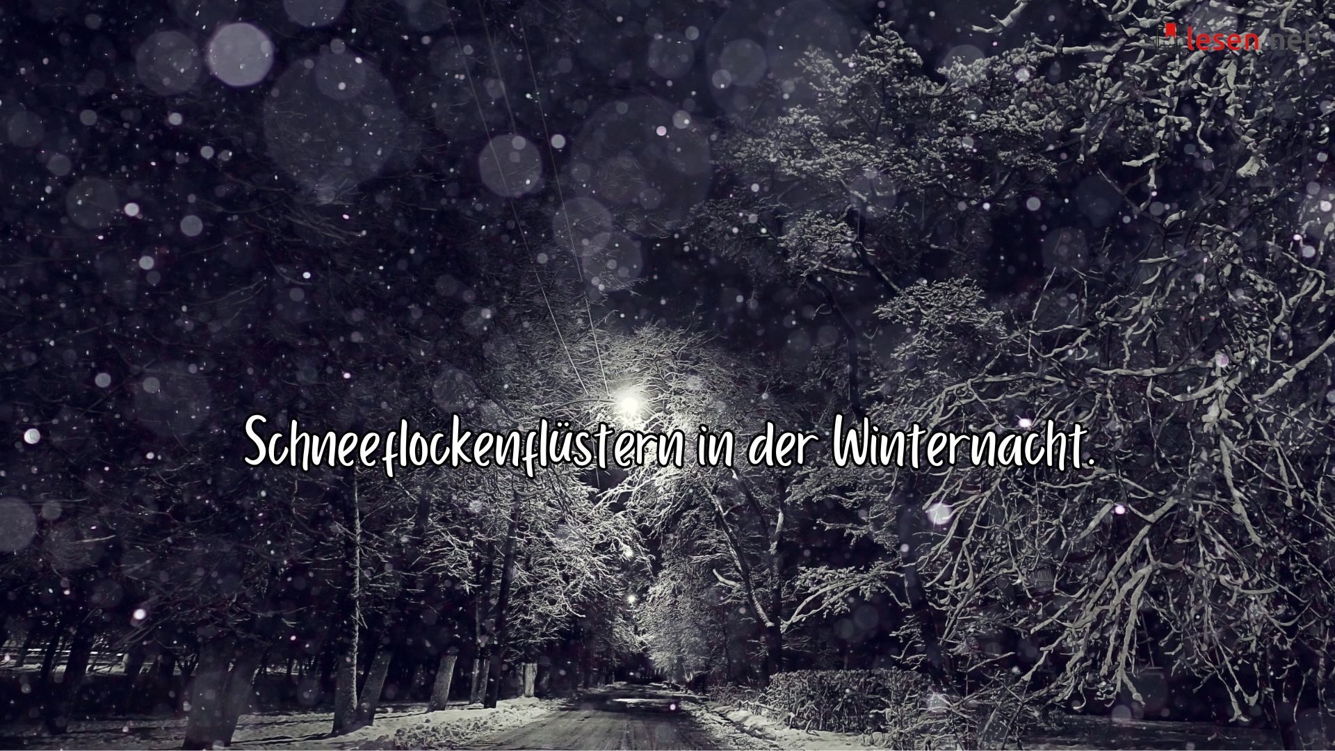 Schneeflockenflüstern in der Winternacht.
